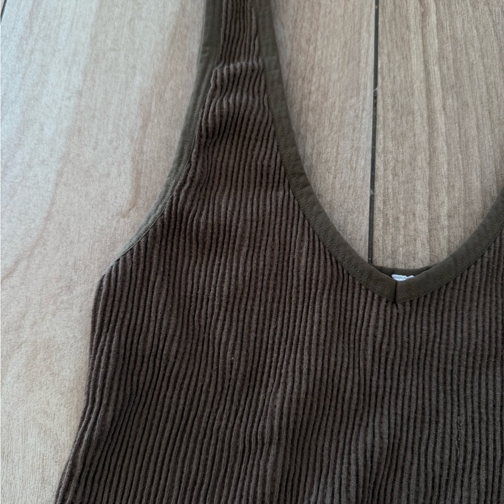 Urban Outfitters 90s Grunge Capsule Basic Earthy Lounge Ribbed Knit Crop Top - Picture 3 of 4
